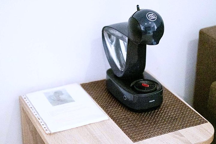 Capsule coffee machine in the room