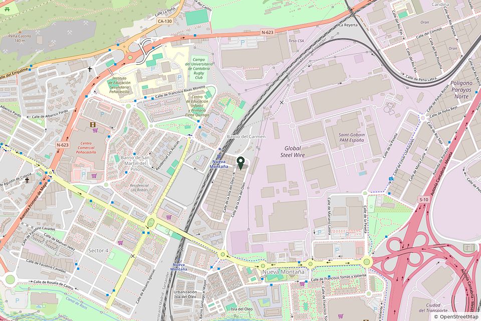 Mappa della posizione dell'Hostal Óleo in Calle Isla de Óleo 21, Santander